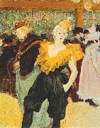 Henri de toulouse-lautrec Klaunka Cha  ao v Moulin Rouge oil painting